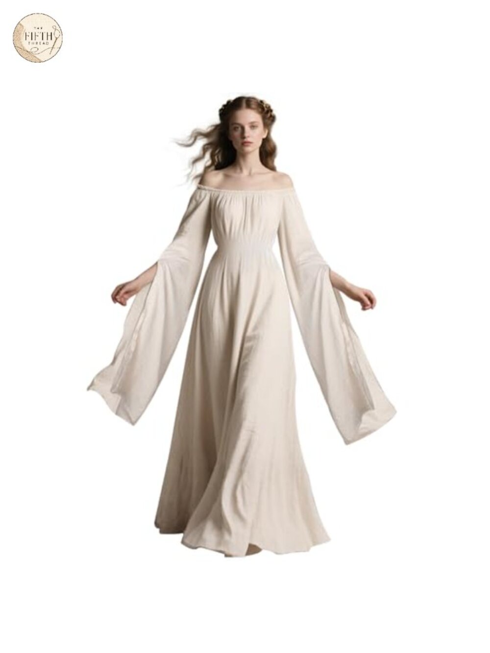Victorian Renaissance Medieval Costume Dress Bell Sleeve Cosplay